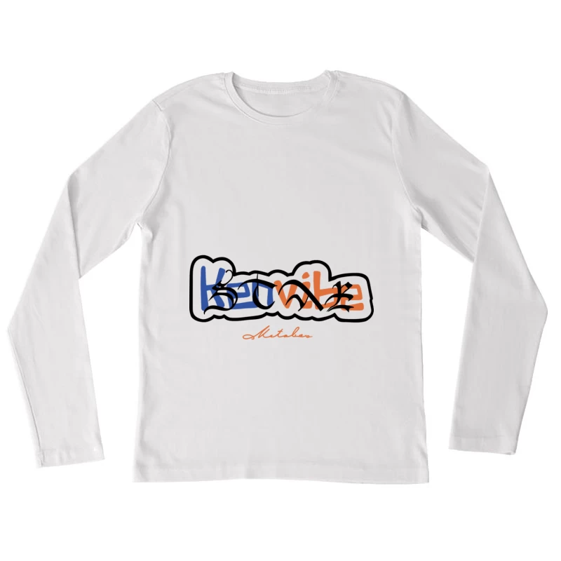 Graffiti-Stil Logo Design für Küche Damen Langarm T-Shirt
