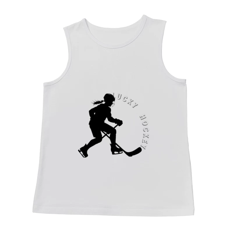 Female Hockey Player Silhouette in Action Male Tank Top