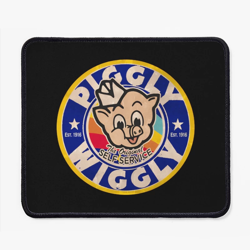 Vintage Piggly Wiggly Supermarket Logo - The Original Self Service Store Since 1916 Mouse Pad