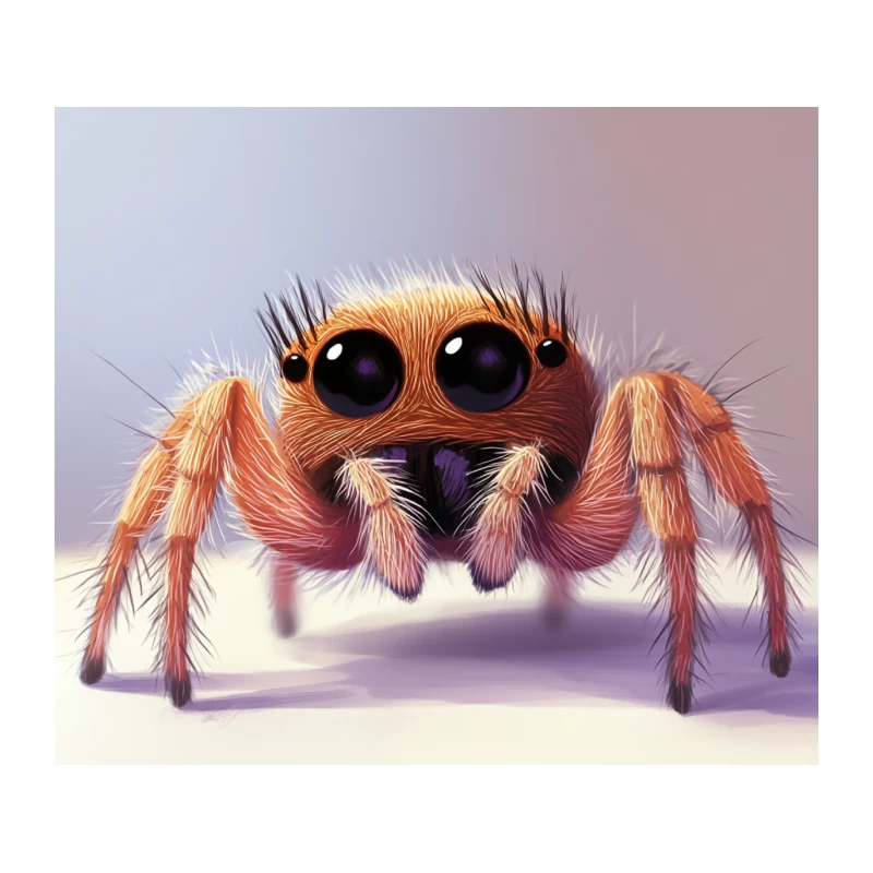 Adorable Macro Shot of a Furry Jumping Spider with Big Eyes Tapestry