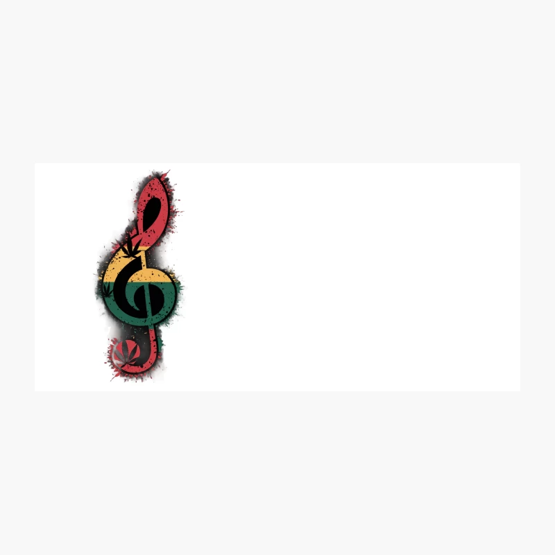 Reggae-Inspired Musical Treble Clef with Cannabis Motif Coffee Mug