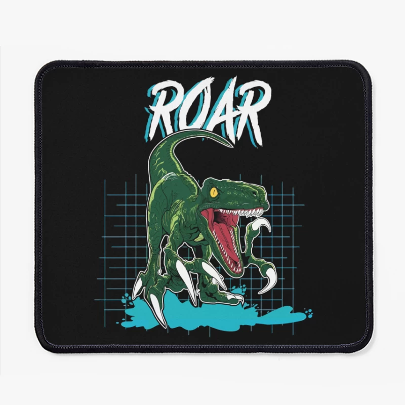 Velociraptor Roar: Neo-Retro Power Mouse Pad