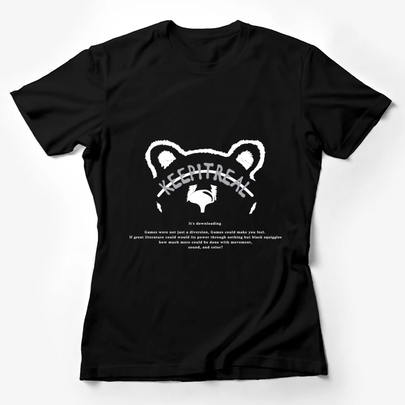 Retro Gamer Bär Logo Design Damen T-Shirt