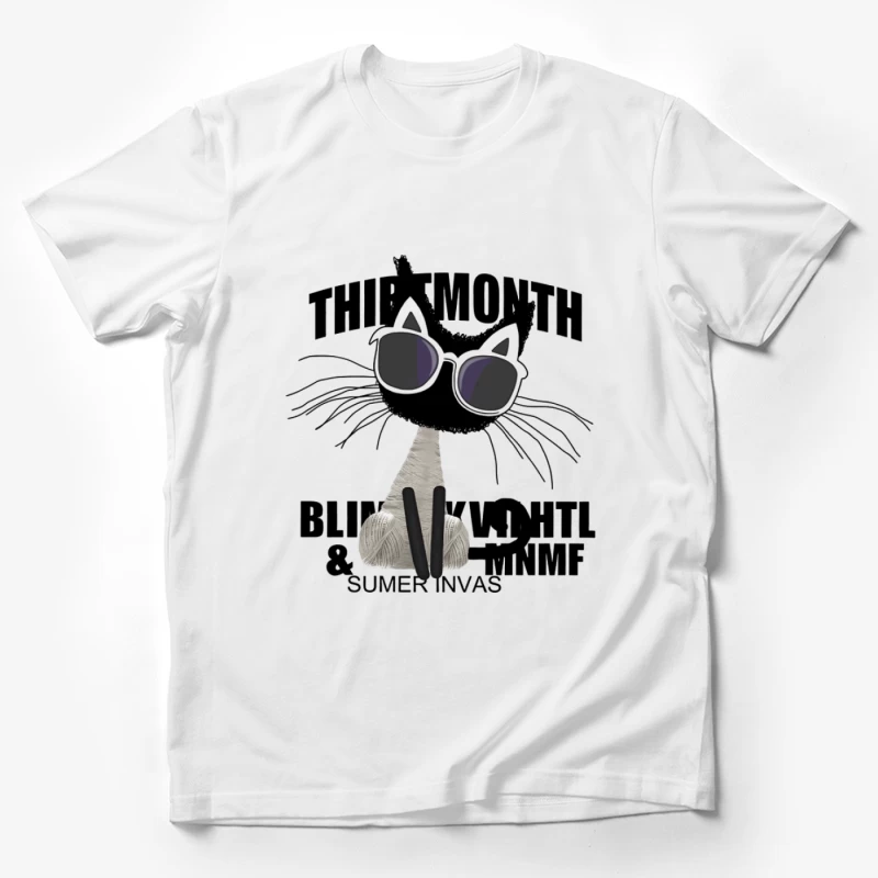 Coole Katze mit Brille aus Garn Herren T-Shirt