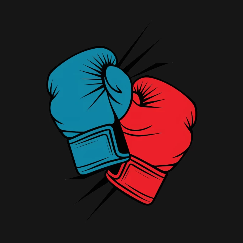 Gants de boxe rouge et bleu Homme Manches Longues T-Shirt