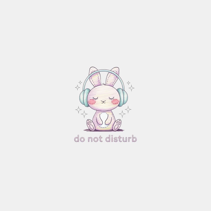 Adorable Cartoon Bunny with Headphones: Do Not Disturb Male Tank Top