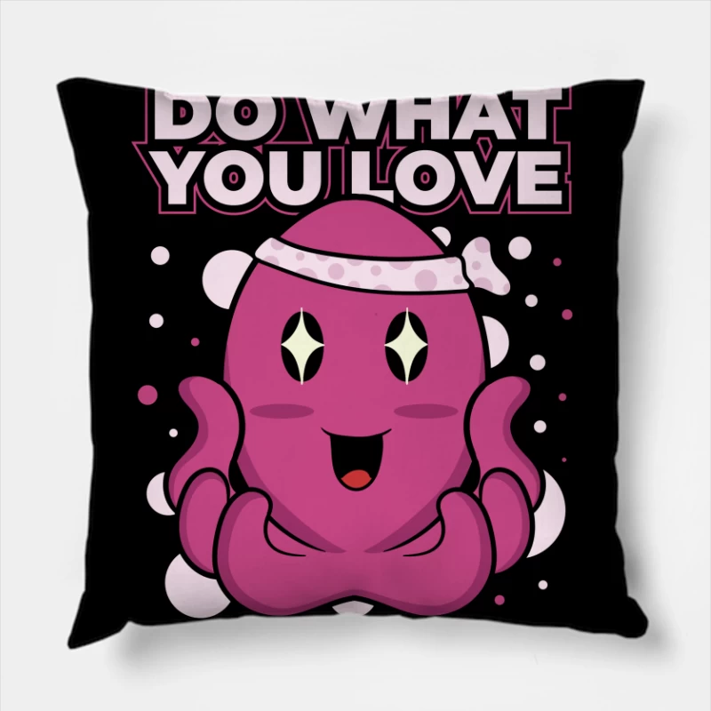 Playful Octopus Motivational Art Throw Pillow