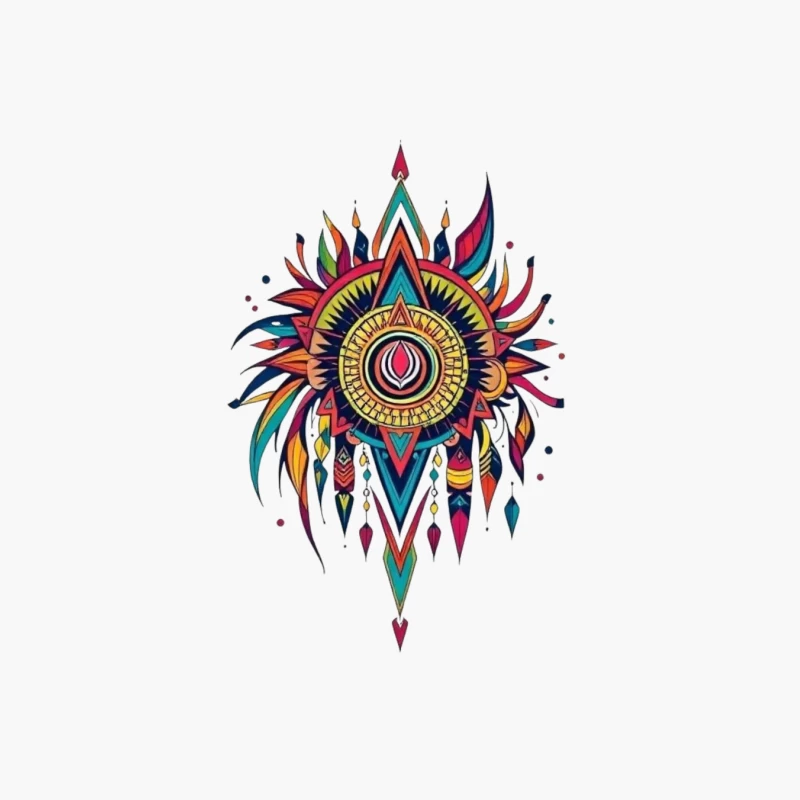 Vibrant Tribal Mandala Art Cotton Tote Bag