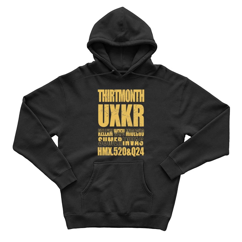 Rätselhafte Typografie auf zerkratztem Hintergrund Herren Pullover Hoodie