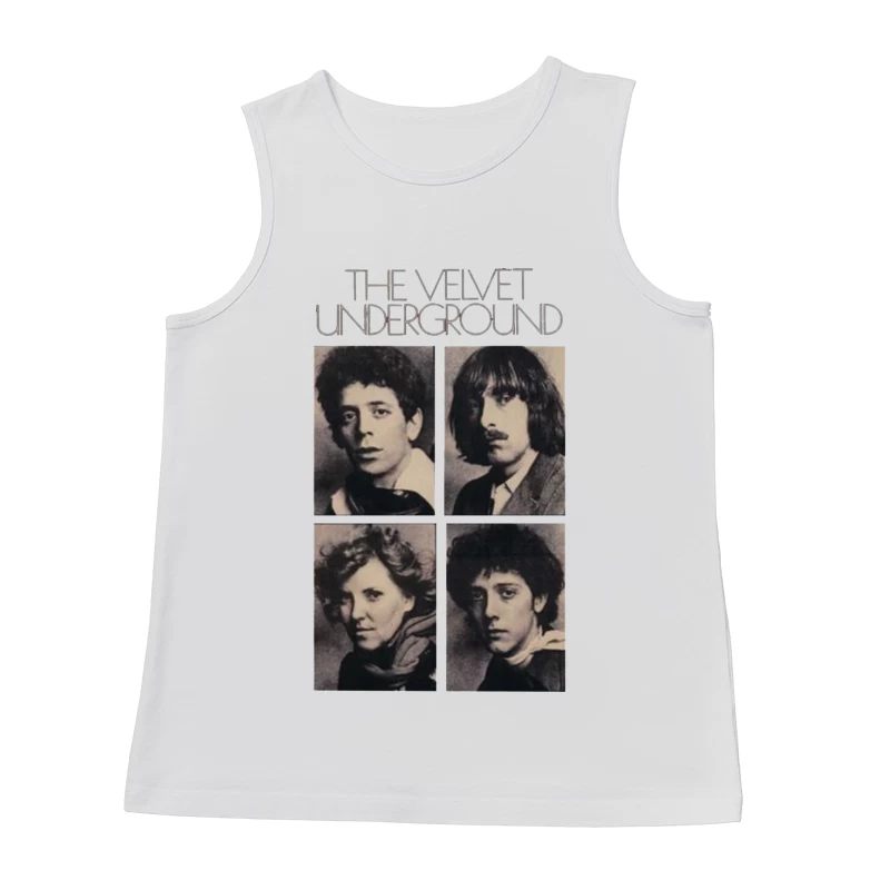 Vintage Black and White Portrait Collection of The Velvet Underground Band Members Male Tank Top