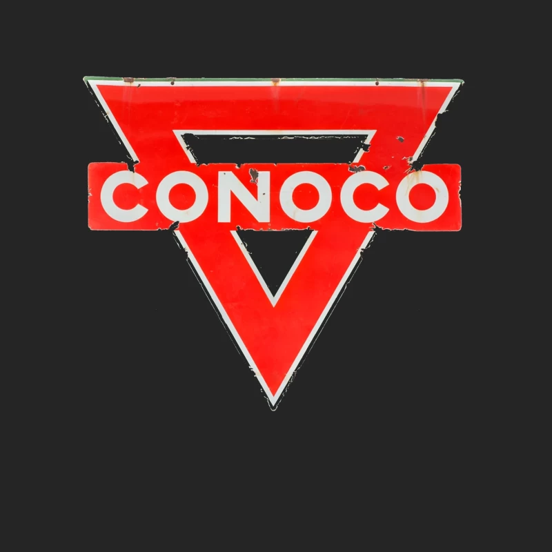 Vintage Conoco Gas Station Triangle Logo Sign Male Pullover Sweatshirt