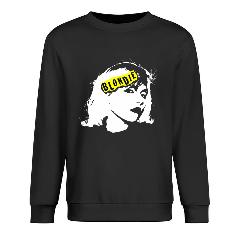 Blondie Band Artistic Logo Design in Black and White Male Pullover Sweatshirt