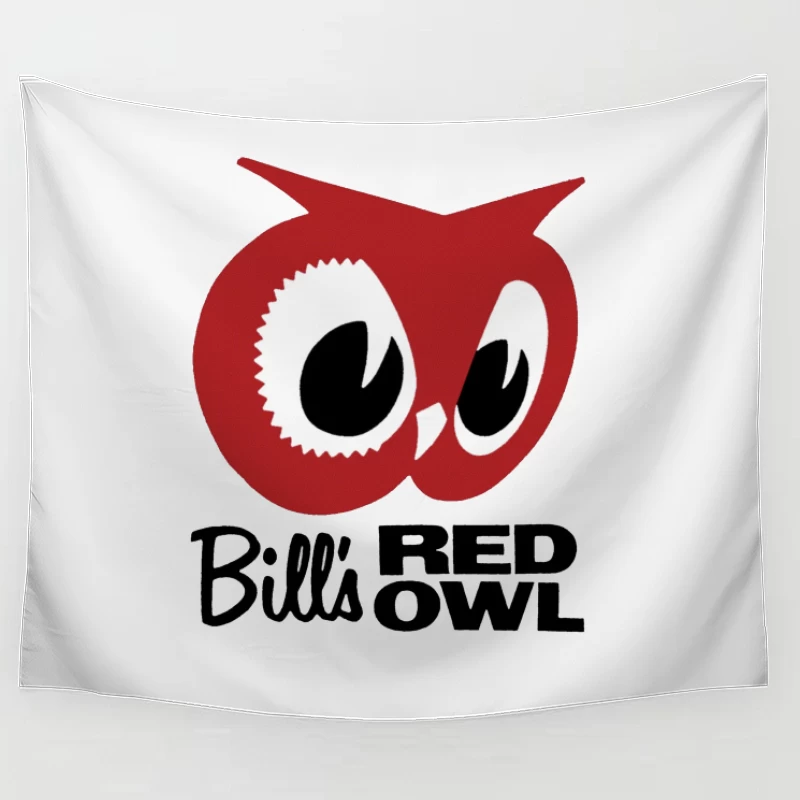 Bill's Red Owl Vintage Restaurant Logo Tapestry