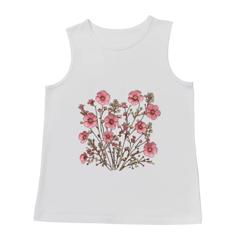 Rosa Blumenstrauß mit filigranen Zweigen Herren Tanktops