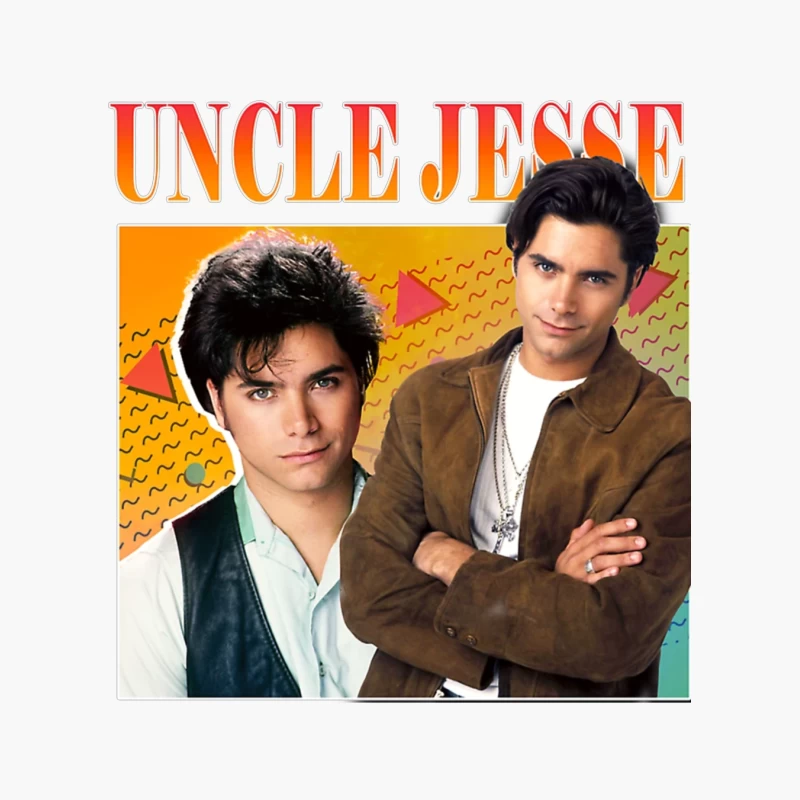 Retro TV Poster of Uncle Jesse from Full House 90s Series Cotton Tote Bag