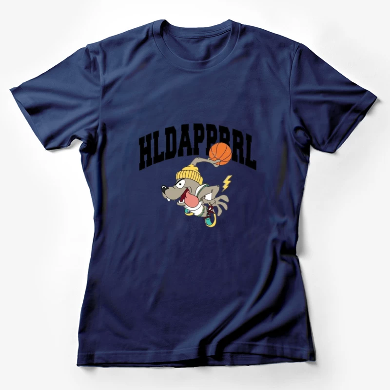 Cartoon Hund mit Basketball Damen T-Shirt