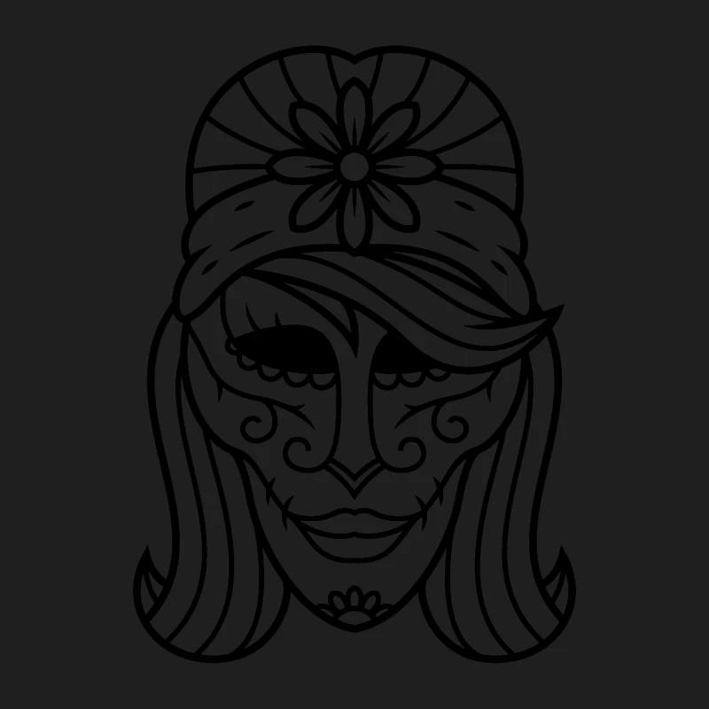 Masque de sucre orné avec des fleurs Homme Débardeur
