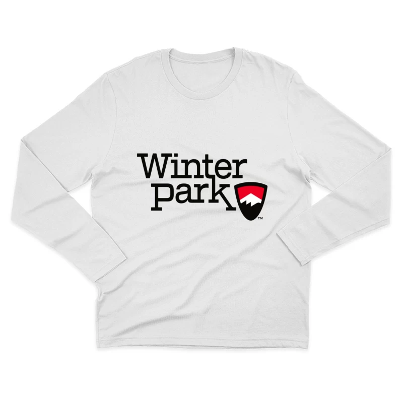 Winter Park Resort Logo with Mountain Shield Design Male Long Sleeve T-Shirt