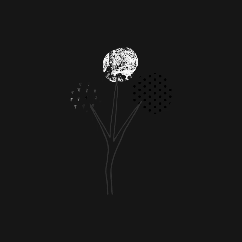 Fleurs abstraites en pointillés Homme Manches Longues T-Shirt