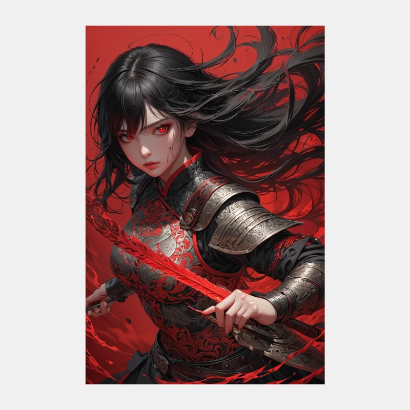 Crimson-Eyed Warrior: A Dark Fantasy Portrait Male Tank Top