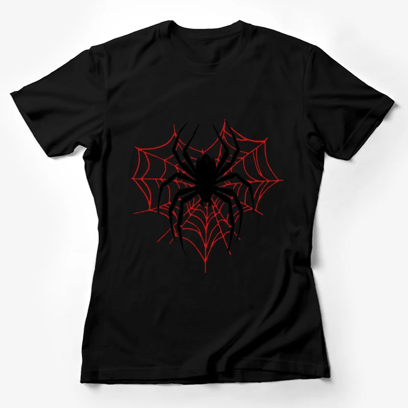 Rotes Spinnennetz-Design Damen T-Shirt