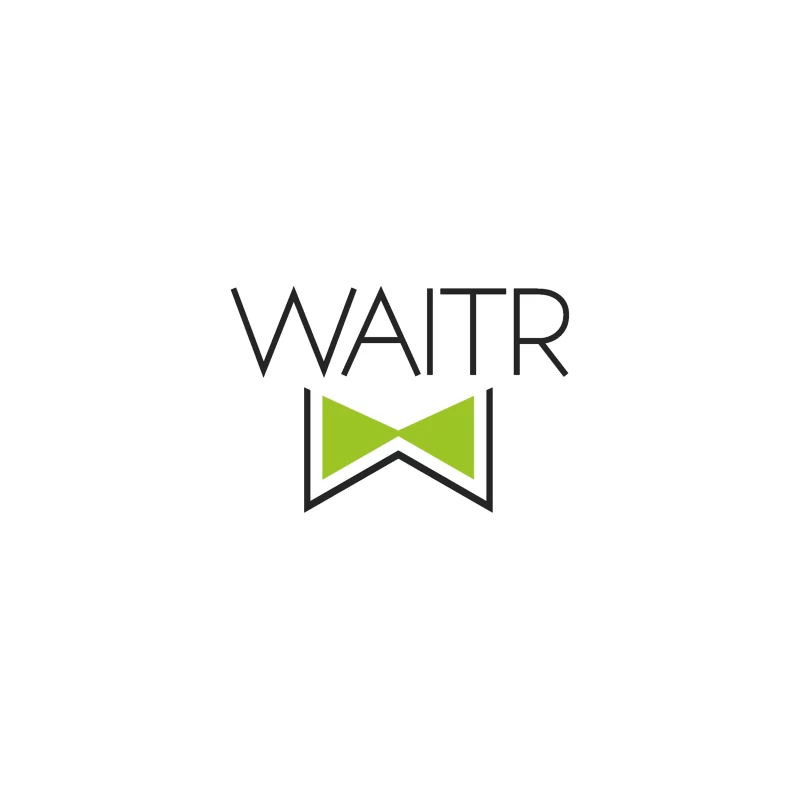 Waitr Food Delivery Service Logo with Green Bowtie Design Coffee Mug