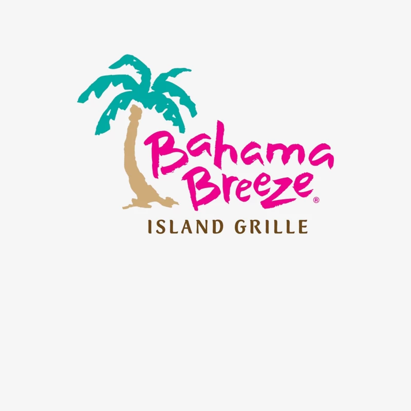 Bahama Breeze Island Grille Restaurant Logo with Tropical Palm Tree Male Long Sleeve T-Shirt