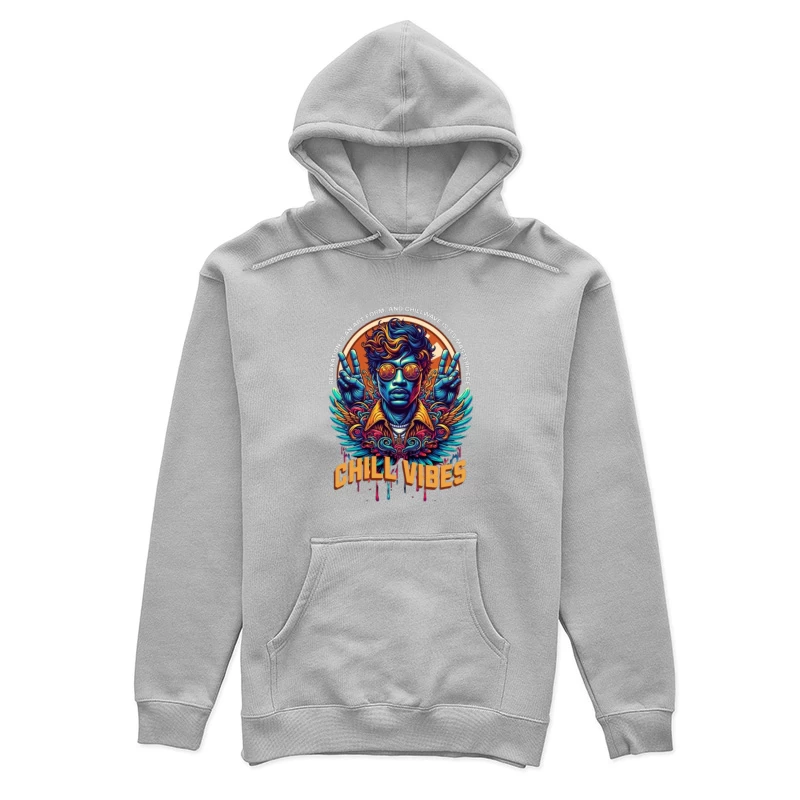 Psychedelic Peace and Chill Vibes Retro Art Design Female Pullover Hoodie