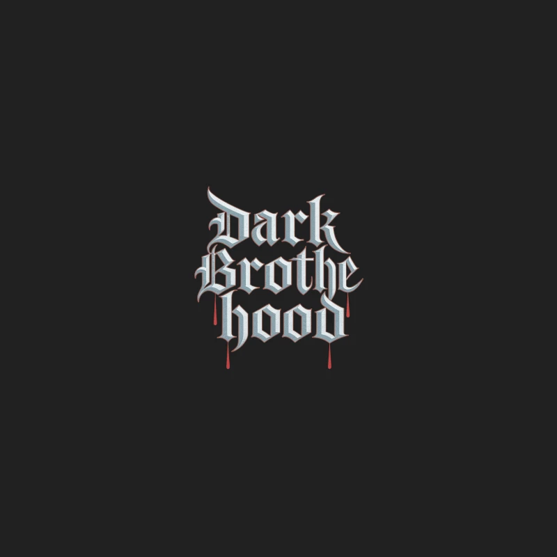 Gothic Typography: Dark Brotherhood with Blood Drips Bucket Hat
