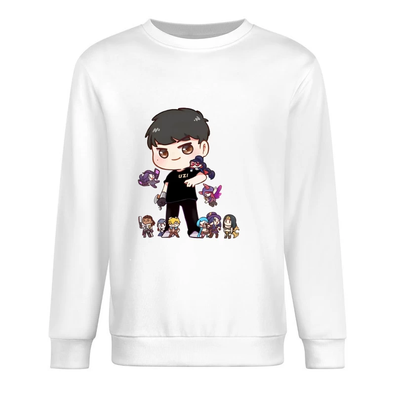 Chibi-Design mit Charakteren Herren Pullover Sweatshirt