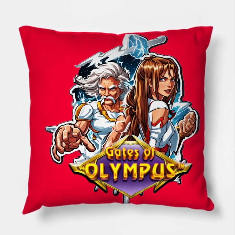Gates of Olympus Game Artwork Throw Pillow