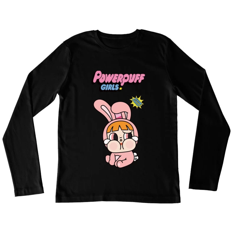 Süßes Häschen Powerpuff Mädchen Damen Langarm T-Shirt