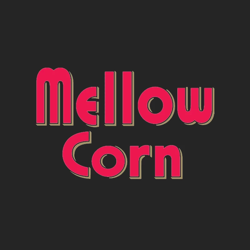 Retro Pink "Mellow Corn" Typography Logo Design Female Pullover Sweatshirt