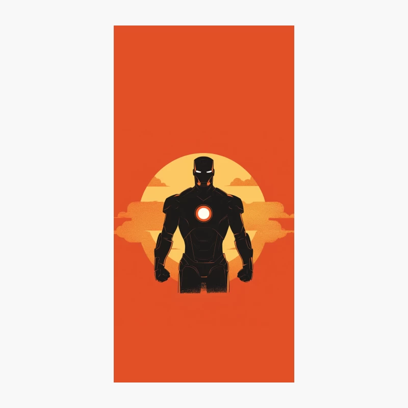 Iron Man Silhouette Against Sunset Sky iPhone Case