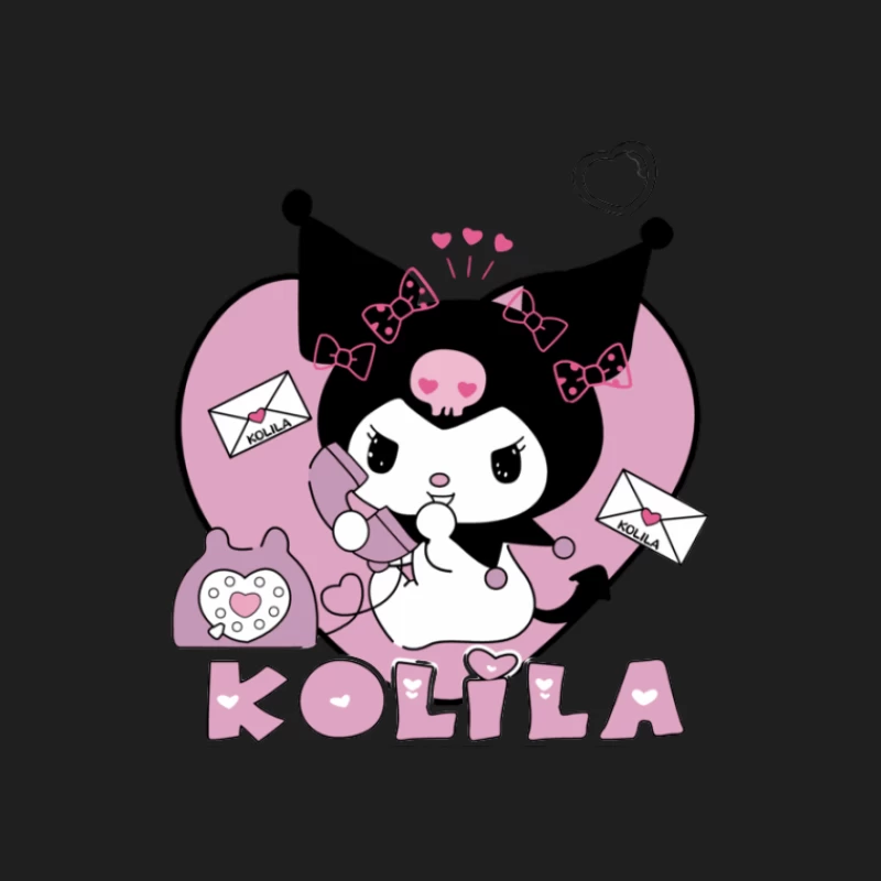 Süßes Kuromi-Design mit Telefon und Briefen Herren Tanktops