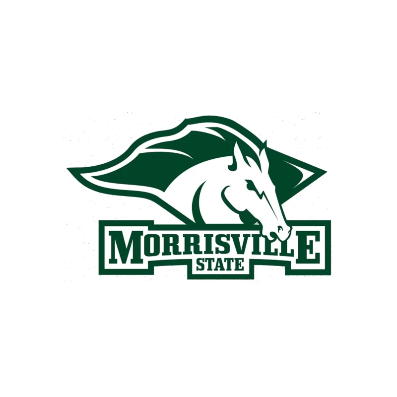 Morrisville State College Athletics Logo with White Horse Mascot Travel Mug