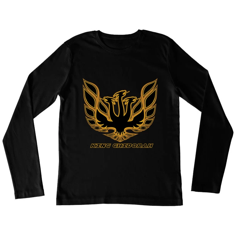 Black and Gold Phoenix King Ghidorah Emblem Logo Female Long Sleeve T-Shirt