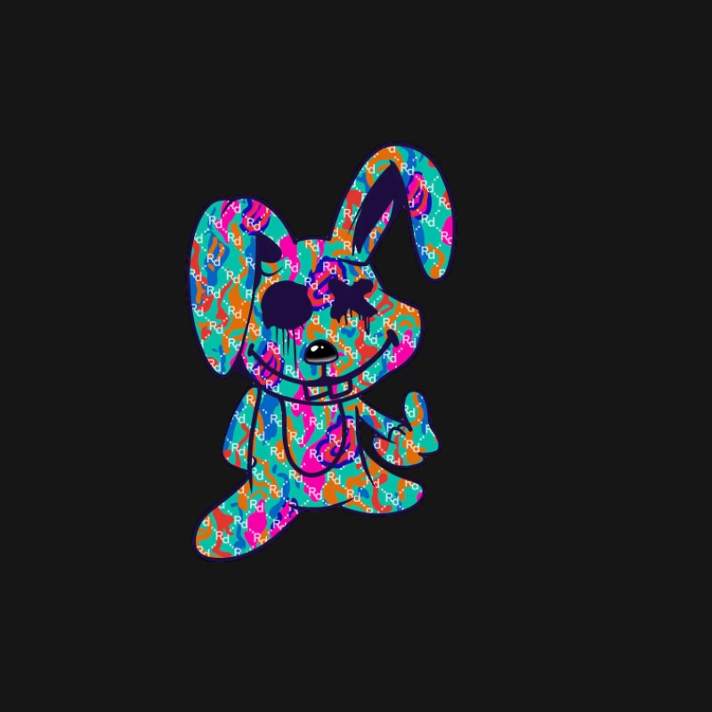 Bunter Graffiti-Hase Herren T-Shirt