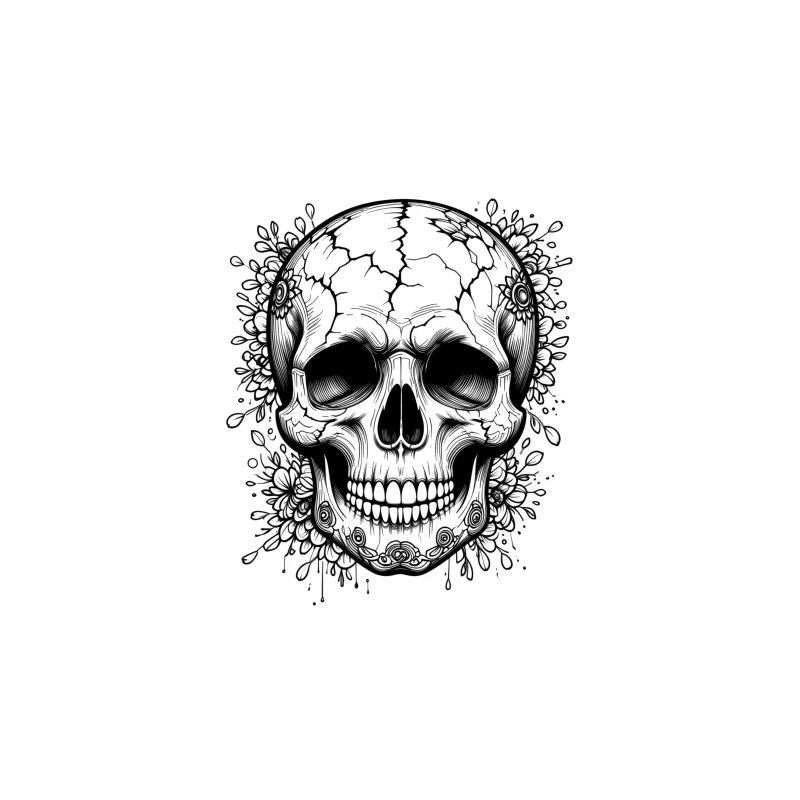 Decorative Skull Illustration Travel Mug