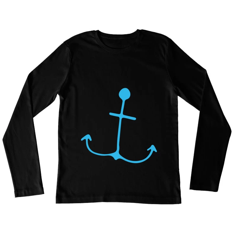 Ancre Stylisée Bleue Femme Manches Longues T-Shirt