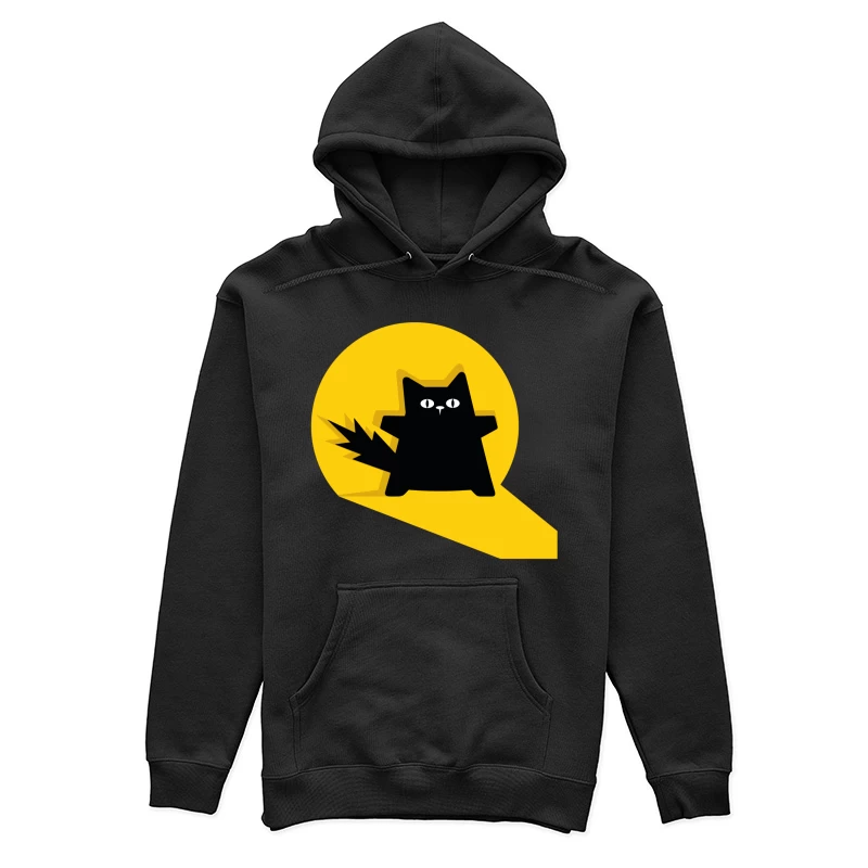 Bold Black Cat Spotlight Female Pullover Hoodie