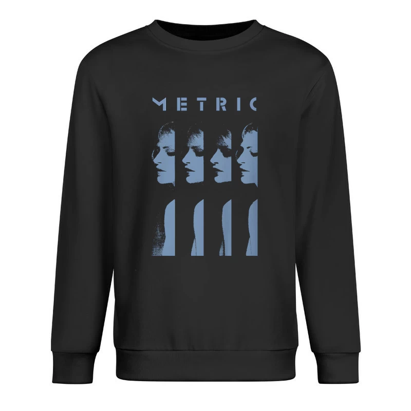 Metric Sliced Blue Male Pullover Sweatshirt