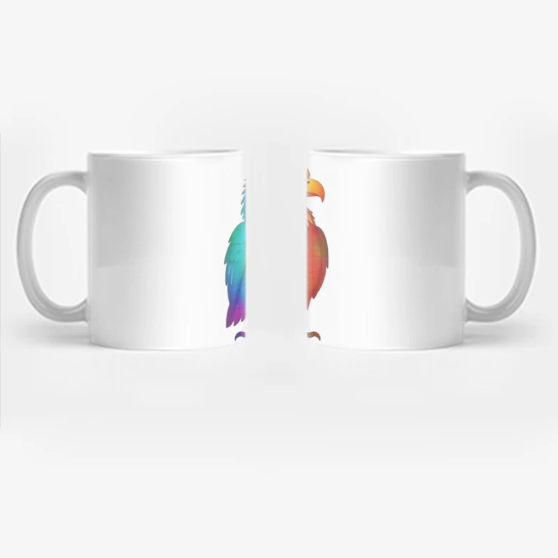 Rainbow-Colored Eagle Fantasy Digital Illustration Coffee Mug