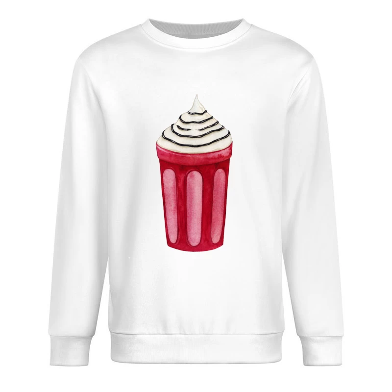 Boisson frappée rouge avec crème fouettée Homme Sweat-shirt à enfiler