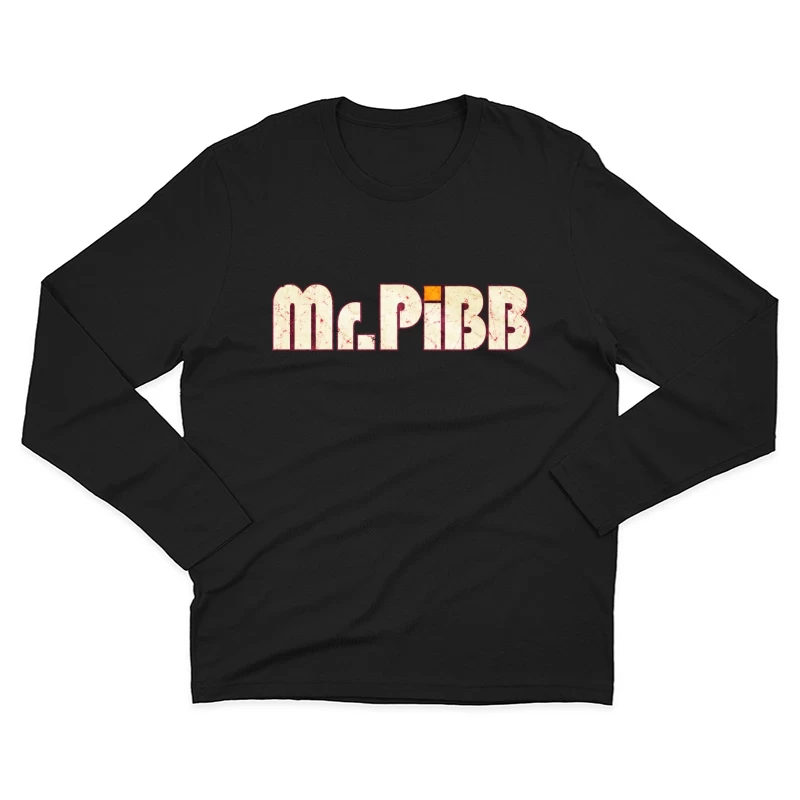 Retro Mr Pibb Soda Typography with Distressed Effect Male Long Sleeve T-Shirt