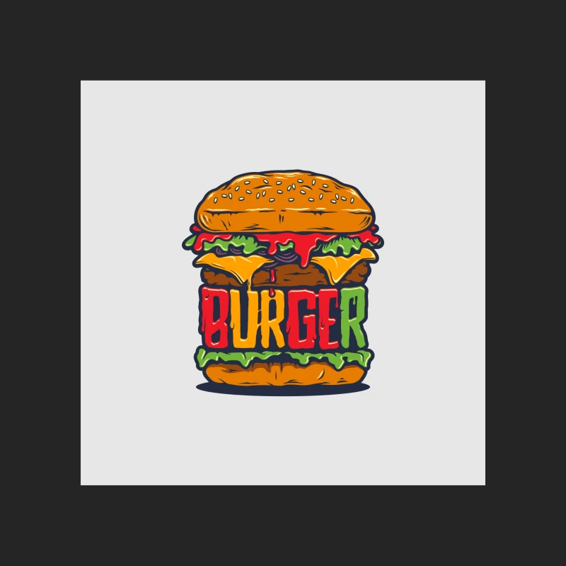 Illustration de burger coloré Homme Sweat-shirt à enfiler