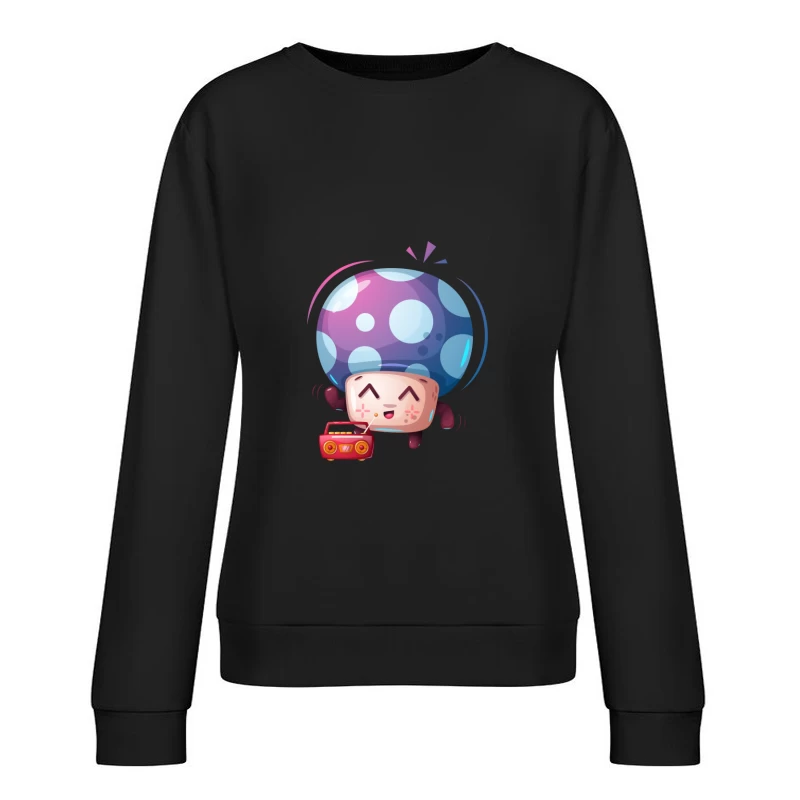Champignon dansant avec radio Femme Sweat-shirt à enfiler