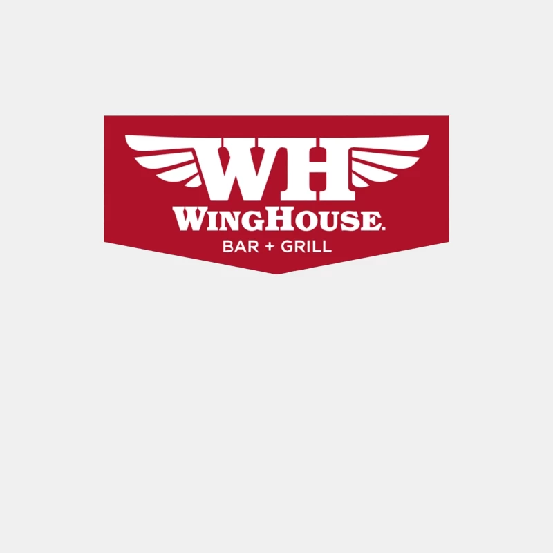 WingHouse Bar & Grill Restaurant Logo with Wings Design Male Tank Top