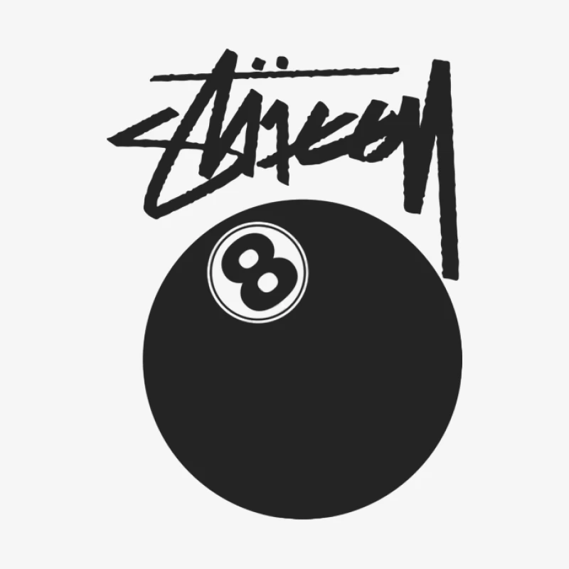 Stussy Logo mit Billardkugel Herren Langarm T-Shirt