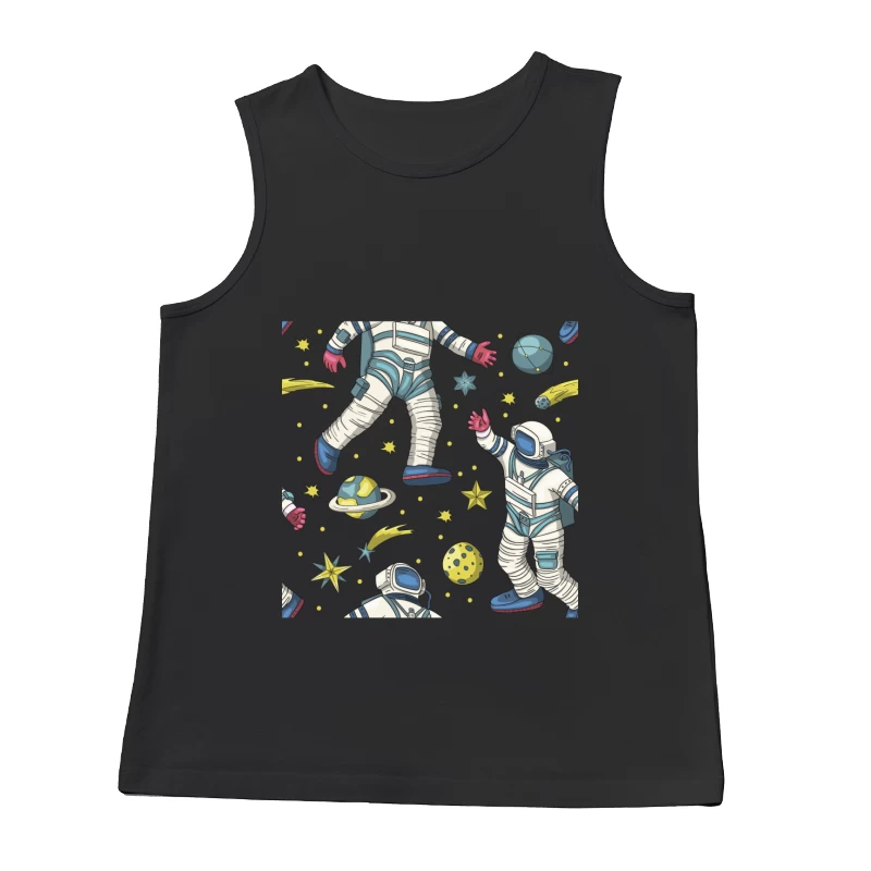 Astronauten und Weltraumelemente Muster Herren Tanktops